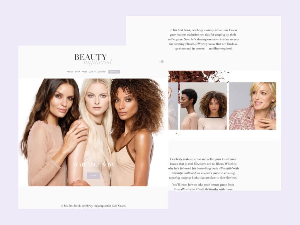 Luis Casco makeup artist web design